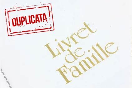 Duplicata de livret de famille